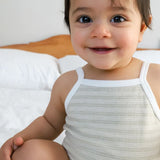Organic Pique Striped Singlet Bodysuit