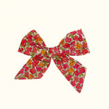 Kayla Bow Cotton - Red Retro Floral