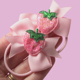 Sparkle Berry Bow Hair Ties