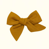 Kayla Bow Linen - Mustard