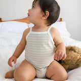 Organic Pique Striped Singlet Bodysuit