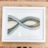 Original Alcohol Ink Artwork - Frozen Twin Rivers - Framed
