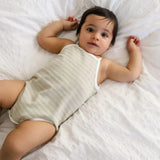 Organic Pique Striped Singlet Bodysuit