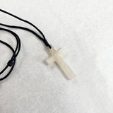 Handcrafted Milky Quarts Pendent Necklace - Cross