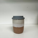 Handmade Espresso Keep Cups - Speckled White/Blush Pink
