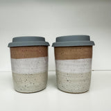 Handmade Espresso Keep Cups - Blush Pink/Speckled White