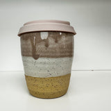 Handmade Keep Cups - Mauve/Speckled White/Tan