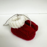 Hand Knitted Booties - Red