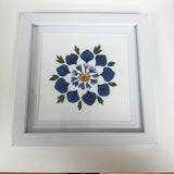 Blue Hydrangea Wreath Framed Artwork 15cm x 15cm