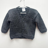 100% Wool Charcoal Cardigan A11 - 6-12M