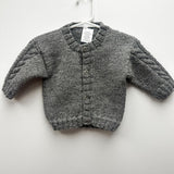 100% Wool Grey Cardigan A2 - 3-6M
