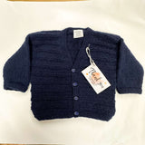 100% Wool Navy Cardigan A31 - 6-12M