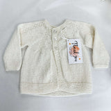 100% Wool WhiteCardigan A40 - 3-6M