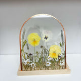 Large Arch Dried Floral Frame - Yellow Wild Fields