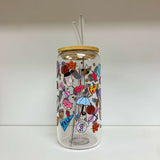 Glass Tumbler with Straw - Winter Warmth