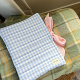 Wren Gingham Quilted Book Sleeve