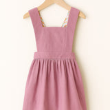 Riley Pinafore - Pink Linen Cotton Lining