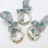 Bead Wreath Hangers - Blue Floral