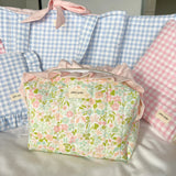 Greta Gingham Ruffle Carry-All