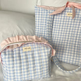 Wren Gingham Ruffle Carry-All