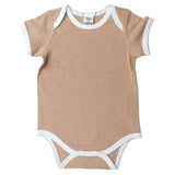 Organic Short Sleeve Bodysuit with Contrast Bind