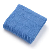 Handknitted Merino Blanket - Blue Weave