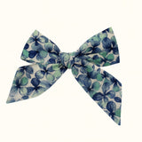 Kayla Bow Cotton - Blue/Green Floral