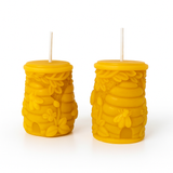 Beeswax Candle - Hive + Flowers