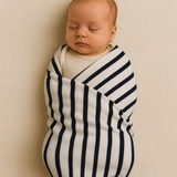 Merino Wrap - White Stripe