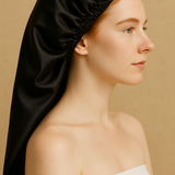 100% Mulberry Silk Hair Bonnet - Black