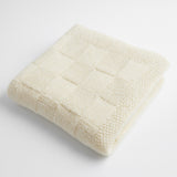 Handknitted Merino Blanket - Cream Weave