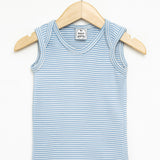 Merino Singlet - Blue Stripe