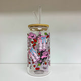 Glass Tumbler with Straw - Cowgirl