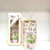 Glass Tumbler with Straw - Reminder