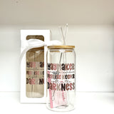 Glass Tumbler with Straw - Waymaker