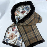 Linen/Wool/Viscose/Mink Fur Snood/ Scarf