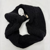 Black Infinity Scarf 70% Merino 20% Possum Fur 10% Silk