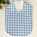 Blue Gingham Sqaure Dribble Bib