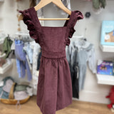 Corduroy Pinafore Dress - Plum