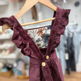 Corduroy Pinafore Dress - Plum