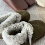 Lambskin Booties - Sage