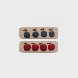 Hand Embroidered | Market Hair Clip Set in White