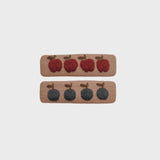 Hand Embroidered | Market Hair Clip Set in Linen