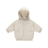 Hooded Woven Jacket | Basil Stripe