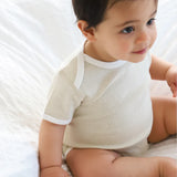Organic Short Sleeve Bodysuit with Contrast Bind