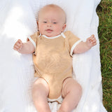 Organic Short Sleeve Bodysuit with Contrast Bind
