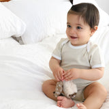 Organic Short Sleeve Bodysuit with Contrast Bind