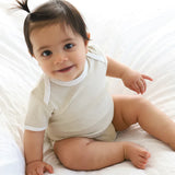 Organic Short Sleeve Bodysuit with Contrast Bind