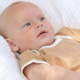 Organic Short Sleeve Bodysuit with Contrast Bind