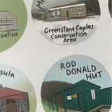 Hut Stickers - South Island